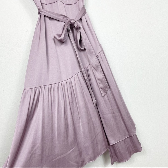 Anthropologie Current Air Lavender Purple Tie Waist Flowy Dress Small - Picture 4 of 8